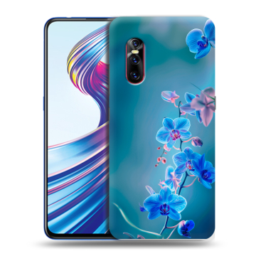 Силиконовый чехол на Vivo V15 Pro с принтом Голубые цветы