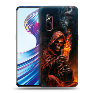 Силиконовый чехол на Vivo V15 Pro с принтом Скелет и карты