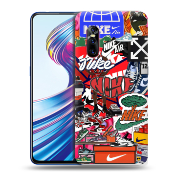 Силиконовый чехол на Vivo V15 Pro с принтом Найк Nike яркий