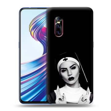 Силиконовый чехол на Vivo V15 Pro с принтом монашка
