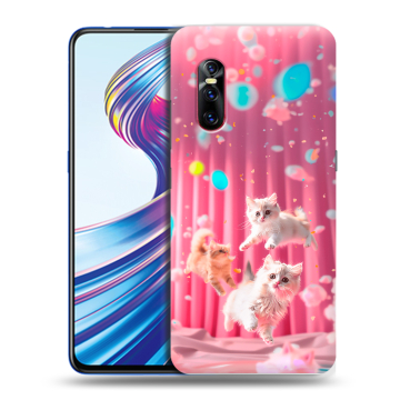 Силиконовый чехол на Vivo V15 Pro с принтом милые котики