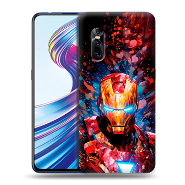 Силиконовый чехол на Vivo V15 Pro с принтом Железный человек Ironman