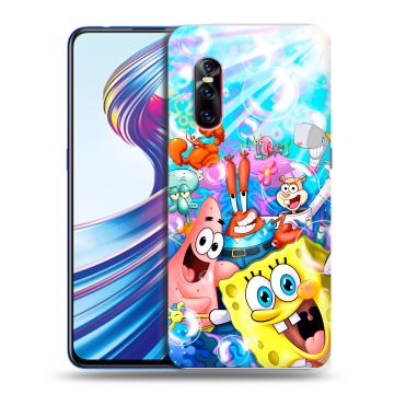 Силиконовый чехол на Vivo V15 Pro с принтом спанчбоб спанч боб