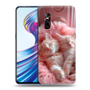 Силиконовый чехол на Vivo V15 Pro с принтом котята котики