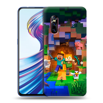 Силиконовый чехол на Vivo V15 Pro с принтом Майнкрафт Minecraft