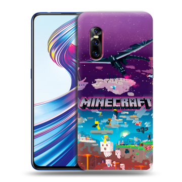 Силиконовый чехол на Vivo V15 Pro с принтом Майнкрафт Minecraft