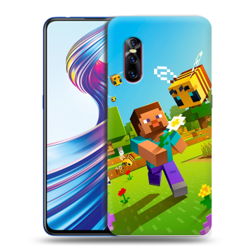 Силиконовый чехол на Vivo V15 Pro с принтом Майнкрафт Minecraft