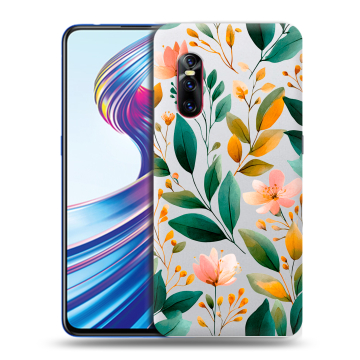 Силиконовый чехол на Vivo V15 Pro с принтом Цветы паттерн