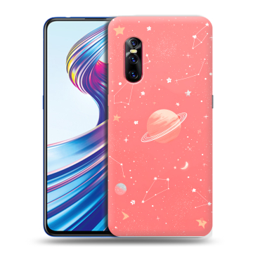 Силиконовый чехол на Vivo V15 Pro с принтом Розовый космос