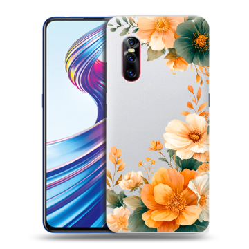 Силиконовый чехол на Vivo V15 Pro с принтом Цветы принт