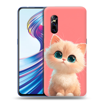 Силиконовый чехол на Vivo V15 Pro с принтом Розовый котенок
