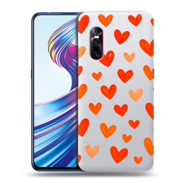 Силиконовый чехол на Vivo V15 Pro с принтом Сердечки