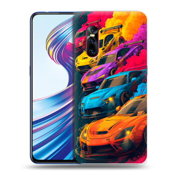 Силиконовый чехол на Vivo V15 Pro с принтом Тачки