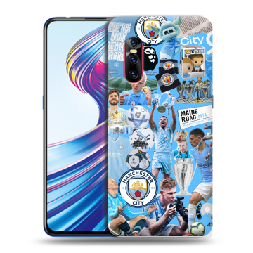Силиконовый чехол на Vivo V15 Pro с принтом Man City Манчестер Сити