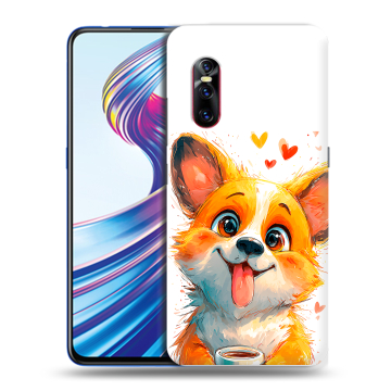 Силиконовый чехол на Vivo V15 Pro с принтом корги