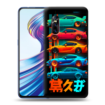 Силиконовый чехол на Vivo V15 Pro с принтом машины тачки