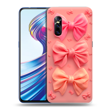 Силиконовый чехол на Vivo V15 Pro с принтом Розовые бантики