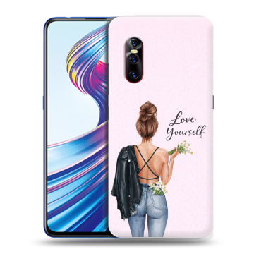 Силиконовый чехол на Vivo V15 Pro с принтом женский