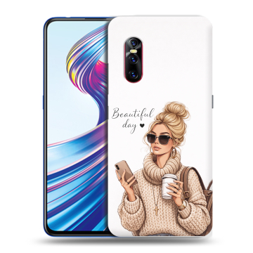Силиконовый чехол на Vivo V15 Pro с принтом женский