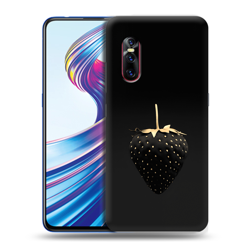 Силиконовый чехол на Vivo V15 Pro с принтом Черная клубника Силиконовый чехол на Vivo V15 Pro с принтом Черная клубника