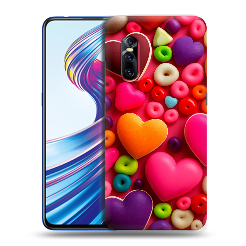 Силиконовый чехол на Vivo V15 Pro с принтом Сердечки Силиконовый чехол на Vivo V15 Pro с принтом Сердечки