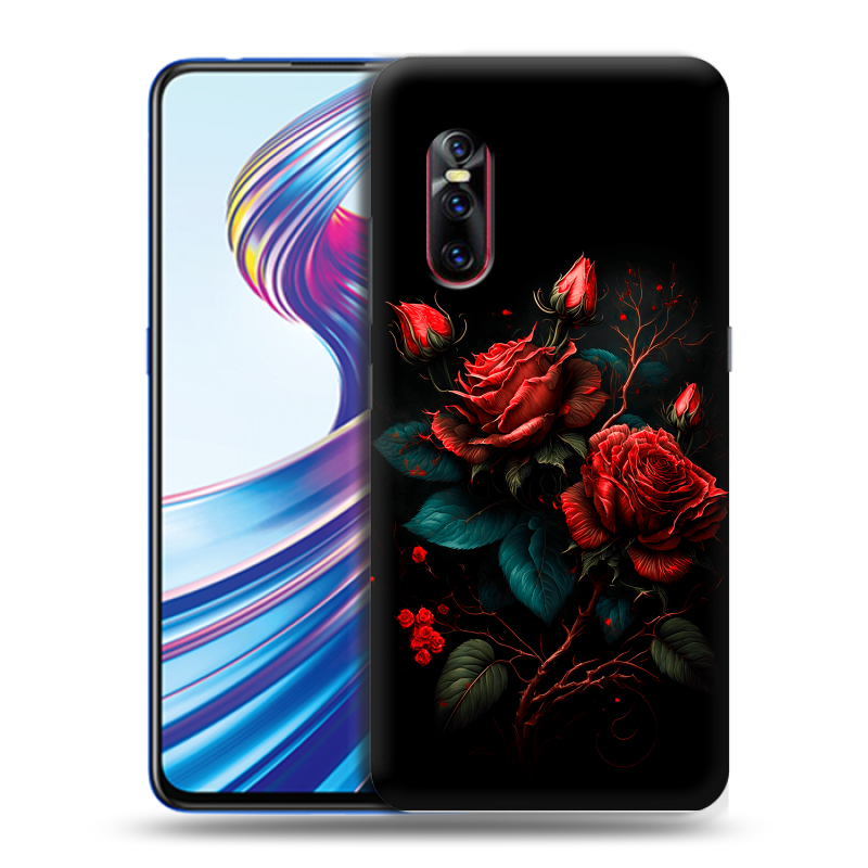 Силиконовый чехол на Vivo V15 Pro с принтом Розы красные Силиконовый чехол на Vivo V15 Pro с принтом Розы красные