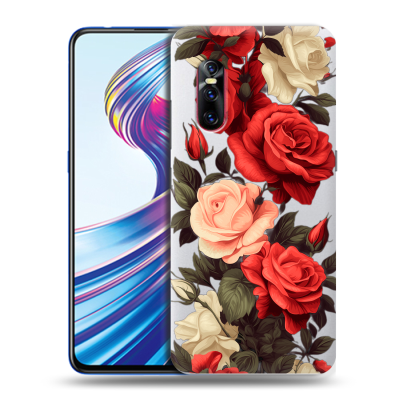 Силиконовый чехол на Vivo V15 Pro с принтом Розы Силиконовый чехол на Vivo V15 Pro с принтом Розы
