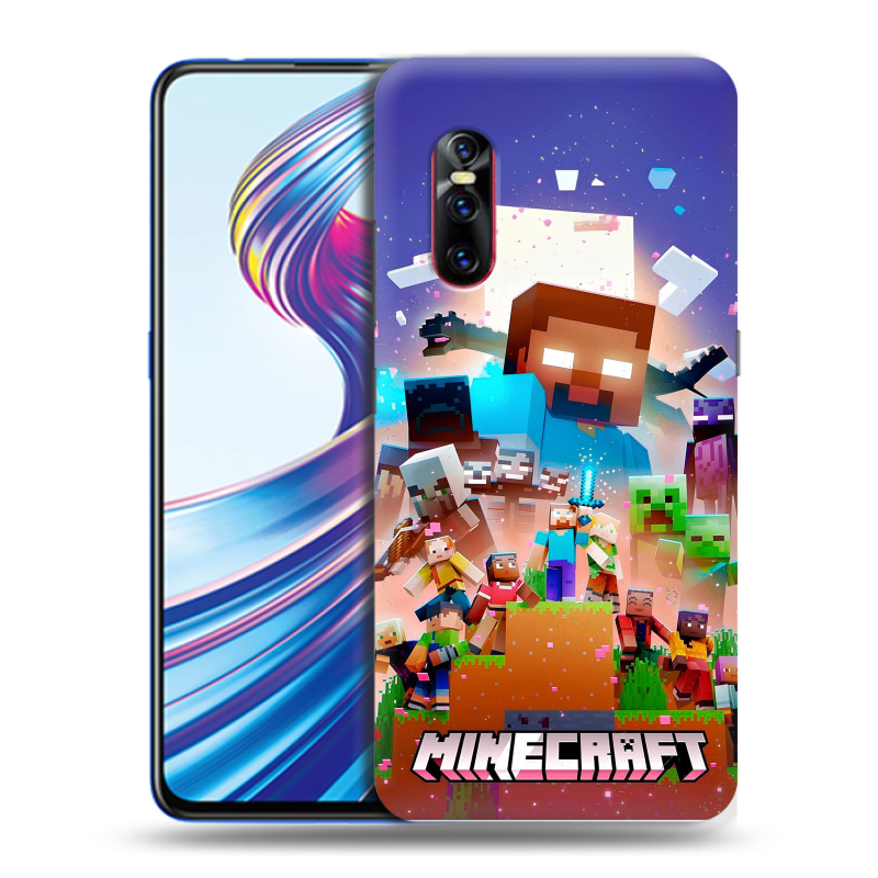 Силиконовый чехол на Vivo V15 Pro с принтом Майнкрафт Minecraft Силиконовый чехол на Vivo V15 Pro с принтом Майнкрафт Minecraft