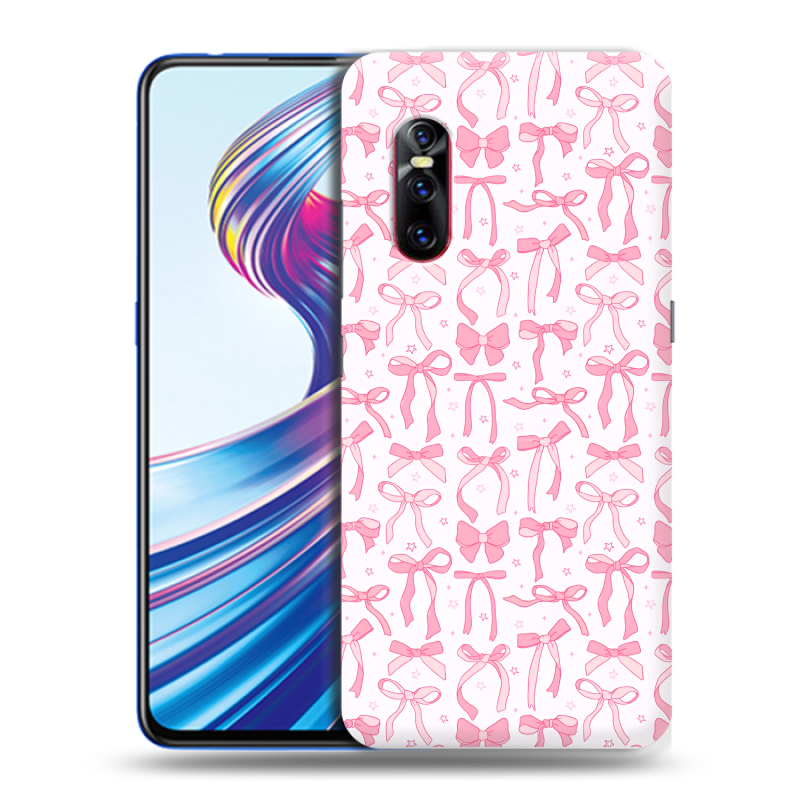 Пластиковый чехол на Vivo V15 Pro с принтом Розовые бантики Пластиковый чехол на Vivo V15 Pro с принтом Розовые бантики