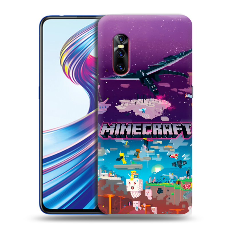 Силиконовый чехол на Vivo V15 Pro с принтом Майнкрафт Minecraft Силиконовый чехол на Vivo V15 Pro с принтом Майнкрафт Minecraft