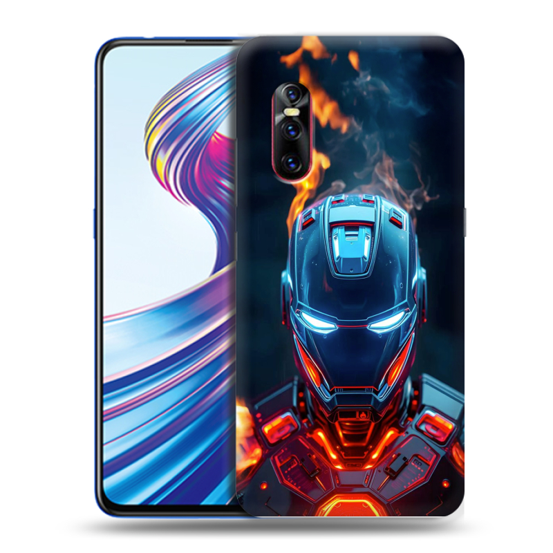 Пластиковый чехол на Vivo V15 Pro с принтом IronMan Железный человек Пластиковый чехол на Vivo V15 Pro с принтом IronMan Железный человек