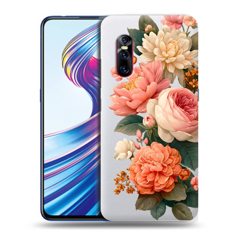 Силиконовый чехол на Vivo V15 Pro с принтом цветы Силиконовый чехол на Vivo V15 Pro с принтом цветы