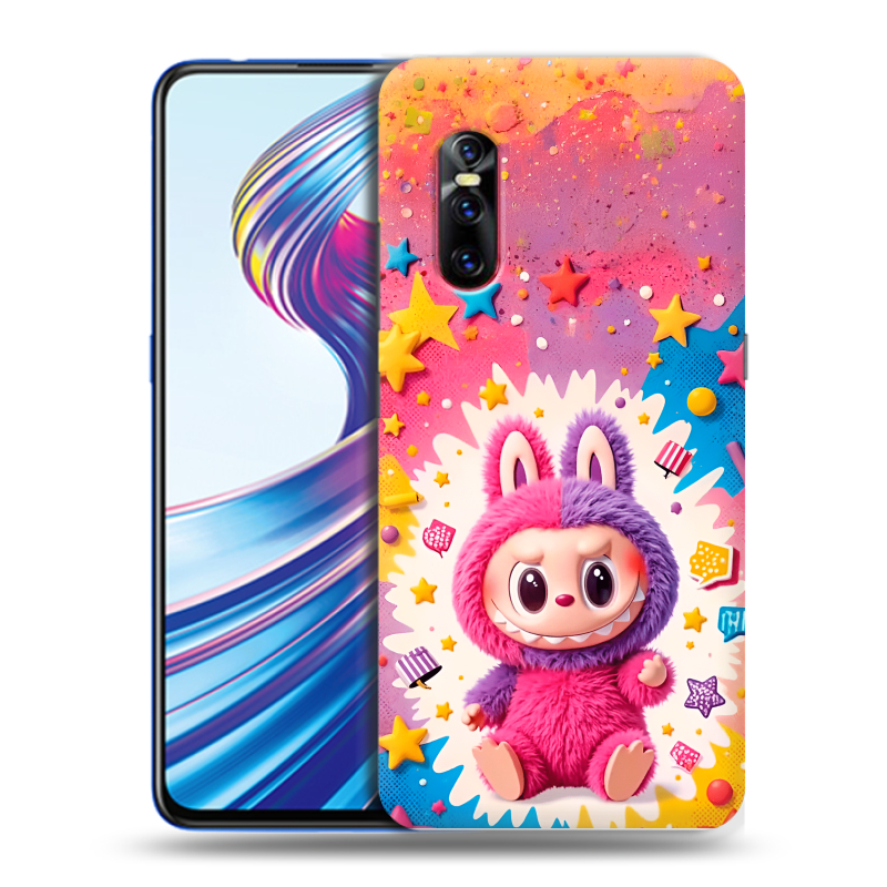 Силиконовый чехол на Vivo V15 Pro с принтом Labubu Лабубу Силиконовый чехол на Vivo V15 Pro с принтом Labubu Лабубу