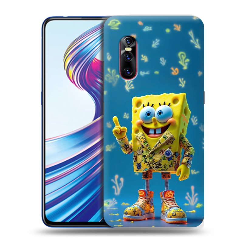 Пластиковый чехол на Vivo V15 Pro с принтом Спанч боб Спанчбоб Пластиковый чехол на Vivo V15 Pro с принтом Спанч боб Спанчбоб