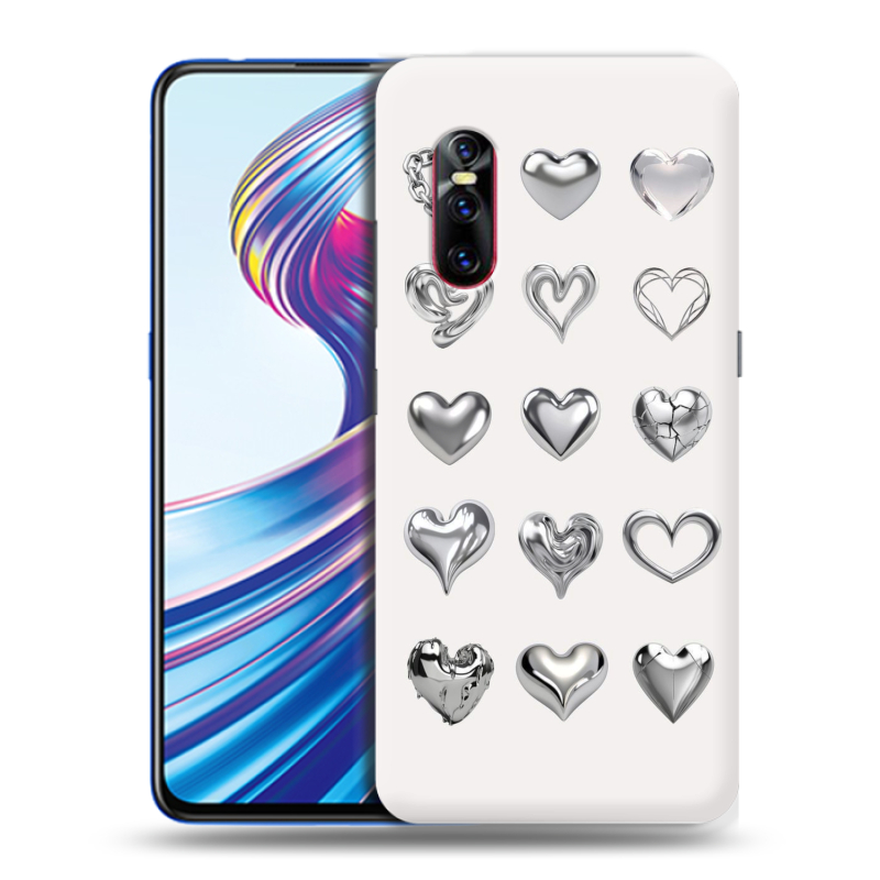 Силиконовый чехол на Vivo V15 Pro с принтом Y2K сердечки Силиконовый чехол на Vivo V15 Pro с принтом Y2K сердечки