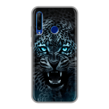 Силиконовый чехол на Huawei Honor 10i с принтом Темный леопард Силиконовый чехол на Huawei Honor 10i с принтом Темный леопард
