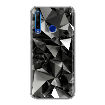 Силиконовый чехол на Huawei Honor 10i с принтом Черные кристаллы Силиконовый чехол на Huawei Honor 10i с принтом Черные кристаллы