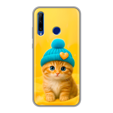 Силиконовый чехол на Huawei Honor 10i с принтом Котенок в шапке