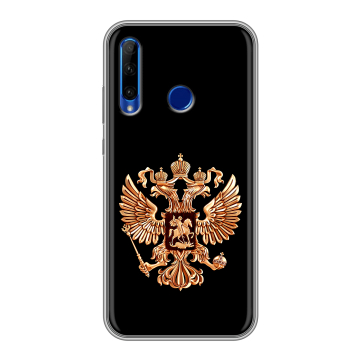 Силиконовый чехол на Huawei Honor 10i с принтом Герб России золотой