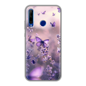Силиконовый чехол на Huawei Honor 10i с принтом бабочки и лаванда