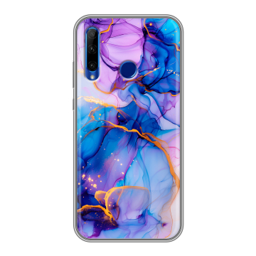 Силиконовый чехол на Huawei Honor 10i с принтом синий мрамор