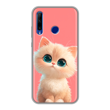 Силиконовый чехол на Huawei Honor 10i с принтом Розовый котенок Силиконовый чехол на Huawei Honor 10i с принтом Розовый котенок