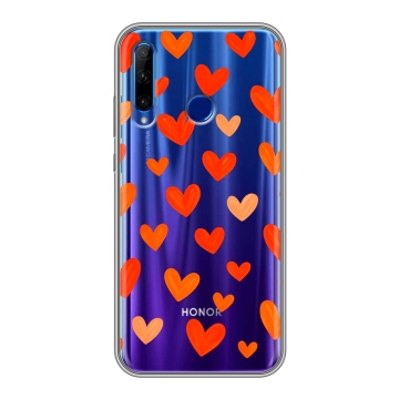 Силиконовый чехол на Huawei Honor 10i с принтом Сердечки Силиконовый чехол на Huawei Honor 10i с принтом Сердечки
