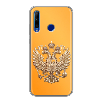 Силиконовый чехол на Huawei Honor 10i с принтом Герб Флаг России Силиконовый чехол на Huawei Honor 10i с принтом Герб Флаг России
