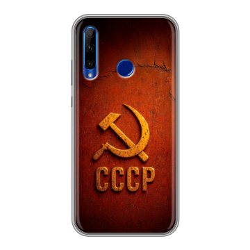 Силиконовый чехол на Huawei Honor 10i с принтом Флаг Герб СССР Силиконовый чехол на Huawei Honor 10i с принтом Флаг Герб СССР
