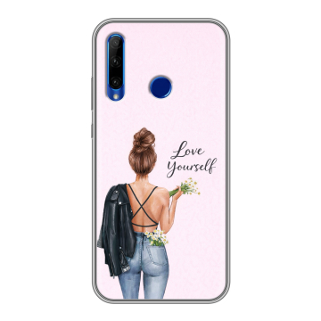 Силиконовый чехол на Huawei Honor 10i с принтом женский