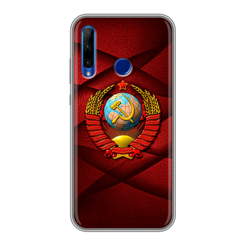Силиконовый чехол на Huawei Honor 10i с принтом Герб СССР Силиконовый чехол на Huawei Honor 10i с принтом Герб СССР