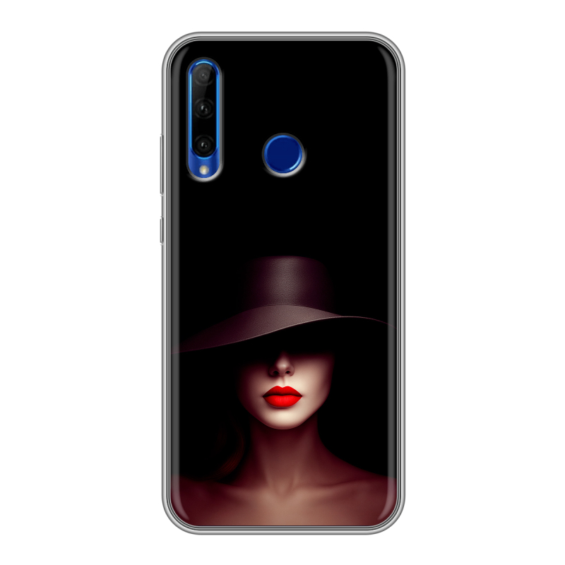 Силиконовый чехол на Huawei Honor 10i с принтом Девушка в шляпе Силиконовый чехол на Huawei Honor 10i с принтом Девушка в шляпе