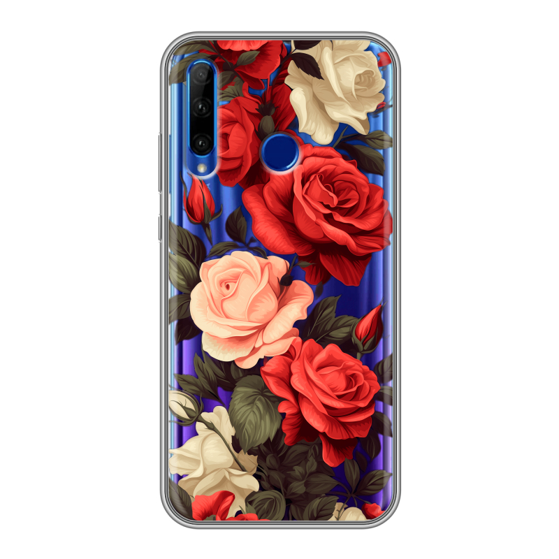 Силиконовый чехол на Huawei Honor 10i с принтом Розы Силиконовый чехол на Huawei Honor 10i с принтом Розы