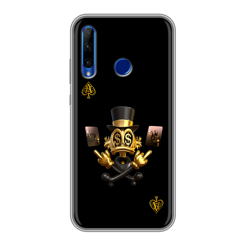 Силиконовый противоударный чехол на Huawei Honor 10i с принтом Золотой скрудж макдак Силиконовый противоударный чехол на Huawei Honor 10i с принтом Золотой скрудж макдак